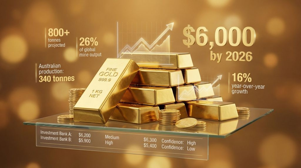 Một số tổ chức dự đoán giá vàng năm 2026 sẽ tăng lên mức 5.400-6.000 USD/ounce.